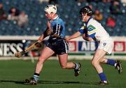 14 November 1998; Michael Fitzsimons of Dublin in action against John Coffey of Waterford during the Oireachtas Cup match between Dublin and Waterford at Parnell Park in Dublin. Photo by Damien Eagers/Sportsfile