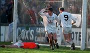 29 November 1998;  Kildare's Padraig Graven celebrates after scoring his second goal against Mayo during the Church & General National Football League match between Kildare and Mayo at St Conleth's Park in Newbridge, Kildare. Photo by Brendan Moran/Sportsfile