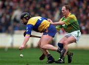17 March 1996; Pat Hayes of Sixmilebridge in action against Jarlath Elliot of Dunloy during the All-Ireland Senior Club Hurling Championship Final match between Sixmilebridge and Dunloy at Croke Park in Dublin. Photo by Ray McManus/Sportsfile