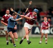 8 March 1998; Paul Hardiman of Galway in action against Barry O'Sullivan of Dublin during the Church & General National Hurling League match between Dublin and Galway at Parnell Park in Dublin. Photo by Brendan Moran/Sportsfile