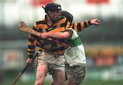 13 December 1998; Stephen Somers of Rathnure in action against Brian Bohan of Portlaoise the AIB Leinster Club Hurling Championship Final match between Rathnure and Portlaoise at Nowlan Park in Kilkenny. Photo by Ray McManus/Sportsfile