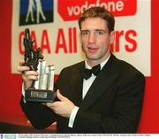 29 November 2002; Kieran McGeeney, Armagh pictured with his players, player of the year award at the VODAFONE All-Star Awards at the CityWest Hotel, Dublin. Football. Hurling. Picture credit; Ray McManus / SPORTSFILE