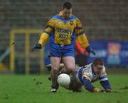 1 December 2002; Rory Judge, Enniskillen is challenged by Cormac McGinley, Errigal Ciaran, Errigal Ciaran v Enniskillen, Ulster Club Football Final, St Tighearnachs Park, Clones, Co. Monaghan. Picture credit; Damien Eagers / SPORTSFILE *EDI*