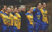 1 December 2002; The Enniskillen team stand for the National Anthem. Errigal Ciaran v Enniskillen, Ulster Club Football Final, St. Tighearnachs Park, Clones, Co. Monaghan. Picture credit; Damien Eagers / SPORTSFILE *EDI*