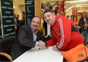 13 September 2012; Former Liverpool FC manager Rafa Benitez with Bryon Webster, from Toxteth, Liverpool, now living in Dublin, during a signing session for his new book, Champions League Dreams, which is available from Eason stores nationwide and from easons.com. Rafa Benitez Book Signing, Easons, O'Connell Street, Dublin. Picture credit: Brian Lawless / SPORTSFILE