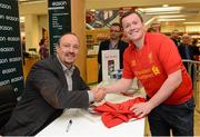 13 September 2012; Former Liverpool FC manager Rafa Benitez with Paul Fahy, from Tuam, Galway, during a signing session for his new book, Champions League Dreams, which is available from Eason stores nationwide and from easons.com. Rafa Benitez Book Signing, Easons, O'Connell Street, Dublin. Picture credit: Brian Lawless / SPORTSFILE
