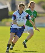 8 September 2012; Aileen Wall, Waterford, in action against Orla Reihill, Fermanagh. TG4 All-Ireland Ladies Football Intermediate Championship Semi-Final, Fermanagh v Waterford, St. Brendan’s Park, Birr, Co. Offaly. Picture credit: Barry Cregg / SPORTSFILE