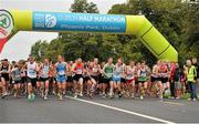 15 September 2012; A general view of the start of the Dublin Half Marathon. Entrants ran, walked and jogged the 13 mile course in what was the fourth and final race in the four part Dublin Race series. The Half Marathon represents the last major hurdle for Marathon hopefuls ahead of the Dublin Marathon on October 29th. Entry remains open for the Dublin Marathon until Monday 1st October see www.dublinmarathon.ie for more details. Dublin Race Series Half Marathon 2012, Phoenix Park, Dublin. Picture credit: Barry Cregg / SPORTSFILE