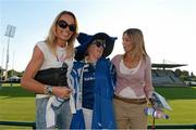 15 September 2012; Leinster supporter Miriam Byrne, from Clondalkin, Dublin, meets local spectators ahead of the game. Celtic League 2012/13, Round 3, Benetton Treviso v Leinster, Stadio Mongio, Treviso, Italy. Picture credit: Stephen McCarthy / SPORTSFILE