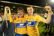 15 September 2012; Conor Ryan, left, and Seadna Morey, Clare, celebrate their side's victory. Bord Gáis Energy GAA Hurling Under 21 All-Ireland 'A' Championship Final, Clare v Kilkenny, Semple Stadium, Thurles, Co. Tipperary. Picture credit: Matt Browne / SPORTSFILE