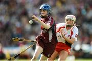16 September 2012; Paula Kenny, Galway, in action against Teresa McElroy, Derry. All-Ireland Intermediate Camogie Championship Final, Derry v Galway, Croke Park, Dublin. Picture credit: David Maher / SPORTSFILE