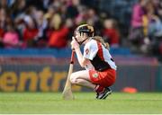 16 September 2012; Aoife Ni Chaiside, Derry, after the game ended in a draw. All-Ireland Intermediate Camogie Championship Final, Derry v Galway, Croke Park, Dublin. Picture credit: David Maher / SPORTSFILE