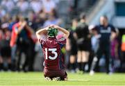 16 September 2012; Deirdre Burke, Galway, after the game ended in a draw. All-Ireland Intermediate Camogie Championship Final, Derry v Galway, Croke Park, Dublin. Picture credit: David Maher / SPORTSFILE