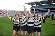 16 September 2012; The winners of the Under 16 Camán & Run, from left, Emma-Jane Farrell, Jean Fahey, Aoife Morris and Christina Morris, from Turlock Moore GAA Club, Co. Galway. Croke Park, Dublin. Picture credit: Matt Browne / SPORTSFILE
