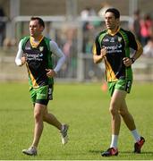 8 September 2012; Donegal's Karl Lacey and Rory Kavanagh, right, during open training ahead of their side's GAA Football All-Ireland Senior Championship Final game against Mayo on Sunday 23rd September. Donegal Open Training, MacCumhaill Park, Ballybofey, Co. Donegal. Picture credit: Oliver McVeigh / SPORTSFILE