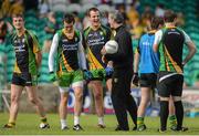 8 September 2012; Donegal players, from left, Leo McLoone, David Walsh and Michael Murphy share a joke with manager Jim McGuinness during open training ahead of their side's GAA Football All-Ireland Senior Championship Final game against Mayo on Sunday 23rd September. Donegal Open Training, MacCumhaill Park, Ballybofey, Co. Donegal. Picture credit: Oliver McVeigh / SPORTSFILE