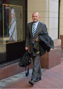 18 September 2012; ERC Chief Executive Derek McGrath arrives ahead of a meeting between the ERC and the stakeholders involved in club rugby in Europe on the future of the Heineken Cup and Amlin Challenge Cup. Westbury Hotel, Dublin. Picture credit: Brendan Moran / SPORTSFILE