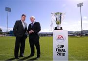 18 September 2012; Shamrock Rovers Director of football Brian Laws, left, and Drogheda United manager Mick Cooke in attendance at the EA SPORTS Cup Final 2012 media day. Tallaght Stadium, Tallaght, Dublin. Picture credit: David Maher / SPORTSFILE
