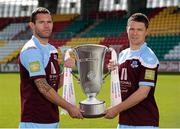 18 September 2012; In attendance at the EA SPORTS Cup Final 2012 media day are Drogheda United's Paul Crowley, left, and Brian Gannon. Tallaght Stadium, Tallaght, Dublin. Picture credit: David Maher / SPORTSFILE