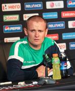 19 September 2012; Ireland captain William Porterfield during a post-match press conference following his side's defeat to Australia in their opening ICC World Twenty 20, Group B, game. Premadasa Stadium, Colombo, Sri Lanka. Picture credit: Rob O'Connor / SPORTSFILE