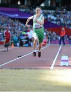 31 August 2012; Ireland's Heather Jameson, from Garristown, Dublin, competes in the long jump - T37 final. Jameson jumped a new personal best while finishing 7th in the event overall. London 2012 Paralympic Games, Athletics, Olympic Stadium, Olympic Park, Stratford, London, England. Picture credit: Brian Lawless / SPORTSFILE