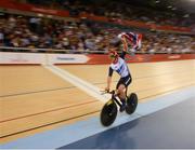 31 August 2012; Mark Lee Colbourne, Great Britain, celebrates winning the men's individual C1 pursuit, in a world record time of 3:53.881. London 2012 Paralympic Games, Cycling, Velodrome, Olympic Park, Stratford, London, England. Picture credit: Brian Lawless / SPORTSFILE