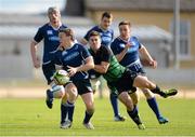 21 September 2012; Max McFarland, Leinster, is tackled by Barry Digby, Connacht. Under 20 Interprovincial, Connacht v Leinster, Sportsground, Galway. Picture credit: Stephen McCarthy / SPORTSFILE