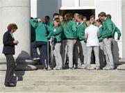 21 September 2012; Chef de Mission Sonia O'Sullivan prepares her camera for the athletes group photograph at a reception for the London 2012 Irish Olympic team at Aras an Uachtarain, Phoenix Park, Dublin. Picture credit: Brian Lawless / SPORTSFILE