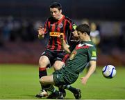 21 September 2012; Kevin Devaney, Bohemians, in action against John Dunleavy, Cork City. Airtricity League Premier Division, Bohemians v Cork City, Dalymount Park, Dublin. Picture credit: Barry Cregg / SPORTSFILE