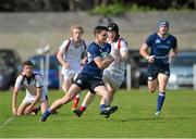 22 September 2012; Jack Keating, Leinster Blue, in action against David Marshall, Ulster. Under 19 Group A Interprovincial, Leinster Blue v Ulster, Anglesea Road, Dublin. Picture credit: Barry Cregg / SPORTSFILE