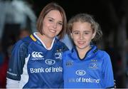22 September 2012; Martina Kenny and Lauryn Kenny, aged 10, from Clondalkin, Dublin, ahead of the game. Celtic League 2012/13, Round 4, Leinster v Edinburgh, RDS, Ballsbridge, Dublin. Picture credit: Barry Cregg / SPORTSFILE