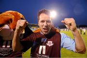 22 September 2012; Declan O'Brien, Drogheda United, celebrates at the end of the game. 2012 EA SPORTS Cup Final, Shamrock Rovers v Drogheda United, Tallaght Stadium, Tallaght, Co. Dublin. Picture credit: David Maher / SPORTSFILE
