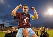 22 September 2012; Drogheda United captain Paul Crowley celebrates at the end of the game. 2012 EA SPORTS Cup Final, Shamrock Rovers v Drogheda United, Tallaght Stadium, Tallaght, Co. Dublin. Picture credit: David Maher / SPORTSFILE