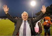 22 September 2012; Drogheda United manager Mick Cooke celebrates at the end of the game. 2012 EA SPORTS Cup Final, Shamrock Rovers v Drogheda United, Tallaght Stadium, Tallaght, Co. Dublin. Picture credit: David Maher / SPORTSFILE