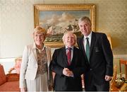 21 September 2012; John Delaney with the President of Ireland Michael D. Higgins and his wife Sabina at a reception for the London 2012 Irish Olympic team at  Aras an Uachtarain, Phoenix Park, Dublin. Picture credit: Brian Lawless / SPORTSFILE