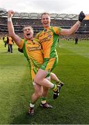 23 September 2012; Dermot Molloy, left, and Anthony Thompson, Donegal, celebrate their side's victory. GAA Football All-Ireland Senior Championship Final, Donegal v Mayo, Croke Park, Dublin. Picture credit: Stephen McCarthy / SPORTSFILE