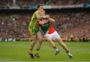 23 September 2012; Richie Feeney, Mayo, in action against David Walsh, Donegal. GAA Football All-Ireland Senior Championship Final, Donegal v Mayo, Croke Park, Dublin. Picture credit: Stephen McCarthy / SPORTSFILE