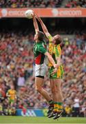 23 September 2012; Barry Moran, Mayo, in action against Neil Gallagher, Donegal. GAA Football All-Ireland Senior Championship Final, Donegal v Mayo, Croke Park, Dublin. Picture credit: Brendan Moran / SPORTSFILE