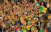 23 September 2012; Donegal fans celebrate on Hill 16 after the game. Supporters at GAA Football All-Ireland Championship Finals, Croke Park, Dublin. Picture credit: Brendan Moran / SPORTSFILE