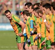 23 September 2012; Michael Murphy, Donegal captain, with the Donegal team as they line up before the start of the game. GAA Football All-Ireland Senior Championship Final, Donegal v Mayo, Croke Park, Dublin. Picture credit: David Maher / SPORTSFILE