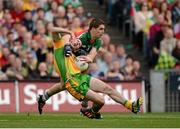 23 September 2012; Mark McHugh, Donegal, fouled by Lee Keegan, Mayo. GAA Football All-Ireland Senior Championship Final, Donegal v Mayo, Croke Park, Dublin. Picture credit: Oliver McVeigh / SPORTSFILE