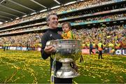 23 September 2012; Donegal manager Jim McGuinness and his son Jimmy, age 18 months, with the Sam Maguire Cup after the game. GAA Football All-Ireland Senior Championship Final, Donegal v Mayo, Croke Park, Dublin. Picture credit: Brendan Moran / SPORTSFILE