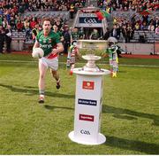 23 September 2012; Michael Conroy, Mayo, runs past the Sam Maguire Cup before the start of the game. GAA Football All-Ireland Senior Championship Final, Donegal v Mayo, Croke Park, Dublin. Picture credit: David Maher / SPORTSFILE