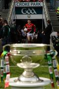 23 September 2012; Mayo captain David Clarke runs out for the start of the game. GAA Football All-Ireland Senior Championship Final, Donegal v Mayo, Croke Park, Dublin. Picture credit: David Maher / SPORTSFILE