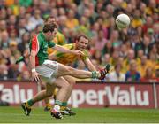 23 September 2012; Michael Conroy, Mayo, in action against Neil McGee, Donegal. GAA Football All-Ireland Senior Championship Final, Donegal v Mayo, Croke Park, Dublin. Picture credit: Brendan Moran / SPORTSFILE