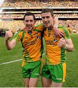 23 September 2012; Donegal's Mark McHugh, left, and Patrick McBrearty celebrate after the game. GAA Football All-Ireland Senior Championship Final, Donegal v Mayo, Croke Park, Dublin. Picture credit: Oliver McVeigh / SPORTSFILE