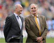 23 September 2012; Mick Lyons, left, and Joe Cassell from the Meath team of 1987. GAA Football All-Ireland Senior Championship Final, Donegal v Mayo, Croke Park, Dublin. Picture credit: Oliver McVeigh / SPORTSFILE