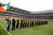 23 September 2012; GAA Handball Ireland players are introduced to the crowd during half time. GAA Football Senior All-Ireland Championship Final, Donegal v Mayo, Croke Park, Dublin. Picture credit: Stephen McCarthy / SPORTSFILE