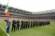 23 September 2012; GAA Handball Ireland players are introduced to the crowd during half time. GAA Football Senior All-Ireland Championship Final, Donegal v Mayo, Croke Park, Dublin. Picture credit: Stephen McCarthy / SPORTSFILE
