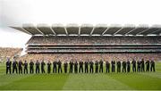 23 September 2012; GAA Handball Ireland players are introduced to the crowd during half time. GAA Football Senior All-Ireland Championship Final, Donegal v Mayo, Croke Park, Dublin. Picture credit: Stephen McCarthy / SPORTSFILE